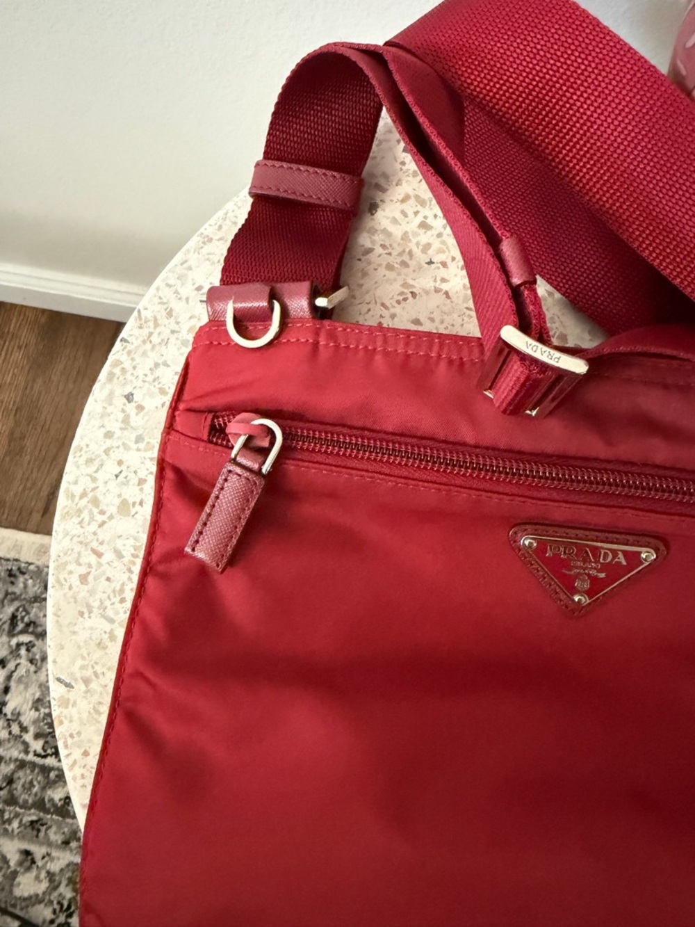 Prada Nylon Triangle Logo Vintage Messenger Bag - Picture 4 of 9